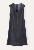 &Auml;rmelloses Samtkleid, Kohlschwarz, webstill