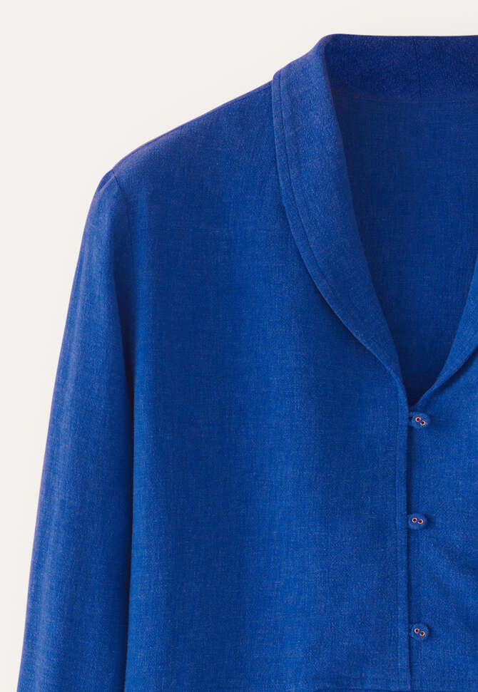 Bluse mit Schalkragen, Kobalt, completeTheLook