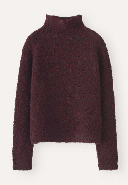 Pullover mit Trichterkragen, Weinrot, completeTheLook