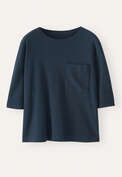 T-shirt mit Tasche, Dunkelblau, webstill