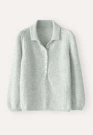 Pullover mit Kragen, Blasses Aqua, webstill