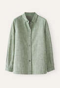 Overshirt mit geschwungenem Saum, Zartes Oliv, webstill