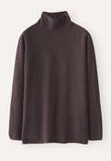Pullover mit Trichterkragen, Maronenbraun, webstill
