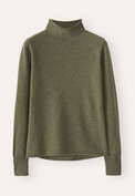 Pullover mit hohem Kragen, Dunkles Oliv, webstill