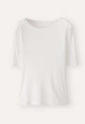 Geripptes Jersey-Oberteil, Ecru, webstill