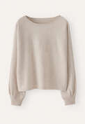 Pullover mit Dolman-&Auml;rmeln, Ecru/Rehbraun, webstill