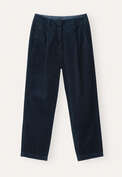 Bundfaltenhose, Aquamarin-Schwarz, webstill