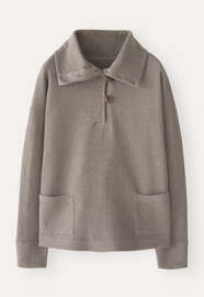 Tunika mit Trichterkragen, Dunkler Stein, webstill