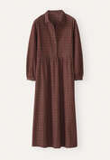 Kariertes Kleid, Rosa/Braun, webstill