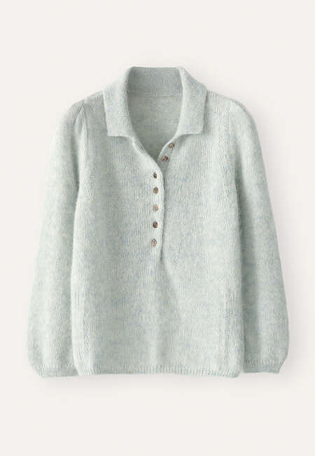 Pullover mit Kragen, Blasses Aqua, completeTheLook