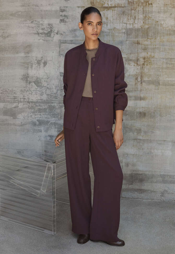 Elegante Hose mit weitem Bein, Weinrot, completeTheLook