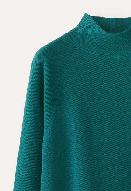 Tunika mit Trichterkragen, Flaschengr&uuml;n-Aquamarin, completeTheLook