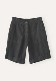 Entspannte Shorts, Dunkelgrau, webstill