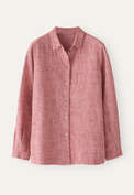 Overshirt mit geschwungenem Saum, Karmesinrosa, webstill