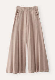 Weitbeinige Jersey-Hose, Nerz-Taupe, webstill