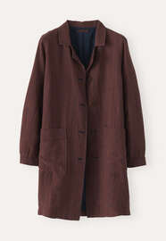 Lange Jacke, Schokoladenbraun/Tinte, webstill