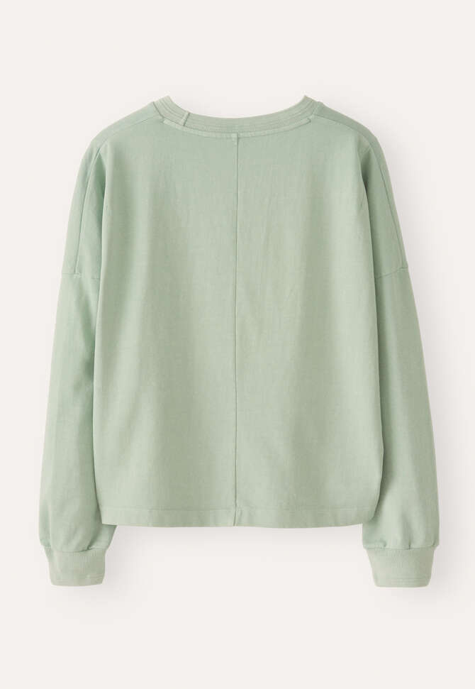 Sweatshirt aus pigmentgef&auml;rbtem Jersey, Aqua, completeTheLook
