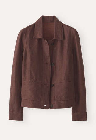 Kastige Jacke, Rostbraun, webstill