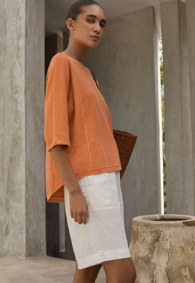 Top mit Teilungsn&auml;hten, Zartes Orange, completeTheLook