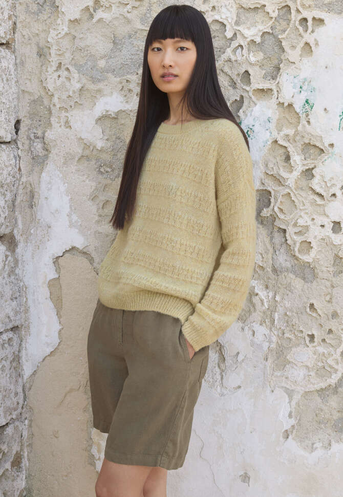 Shorts mit gebundener Taille, Zartes Champignon, completeTheLook