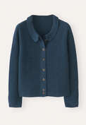 Cardigan mit Kragen, Baltic-Blau, webstill