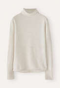 Pullover mit hohem Kragen, Perlgrau, webstill