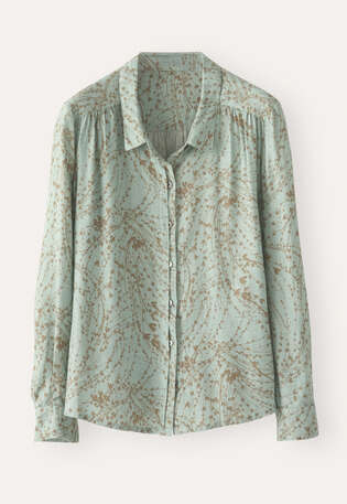 Print-Bluse, Mint/Taupe, webstill