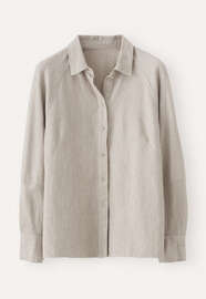 Bluse mit Raglan&auml;rmeln, Rehbraun, webstill