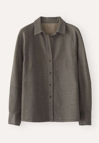Bluse mit Raglan&auml;rmeln, Zartes Kohlschwarz, webstill