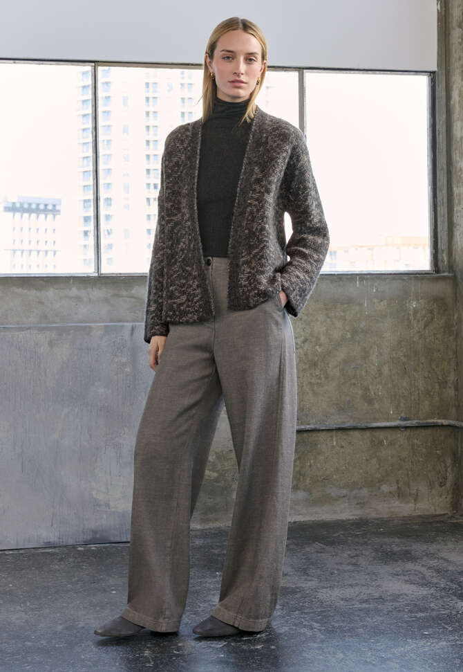 Kimono-Cardigan im Spitzenmuster, Kohlschwarz/Stein, completeTheLook