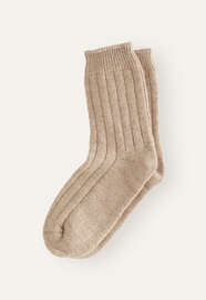 Gerippte Socken, Blasses Rehbraun, webstill