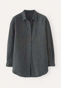 Bluse mit Vichy-Karo, Kohlschwarz, webstill