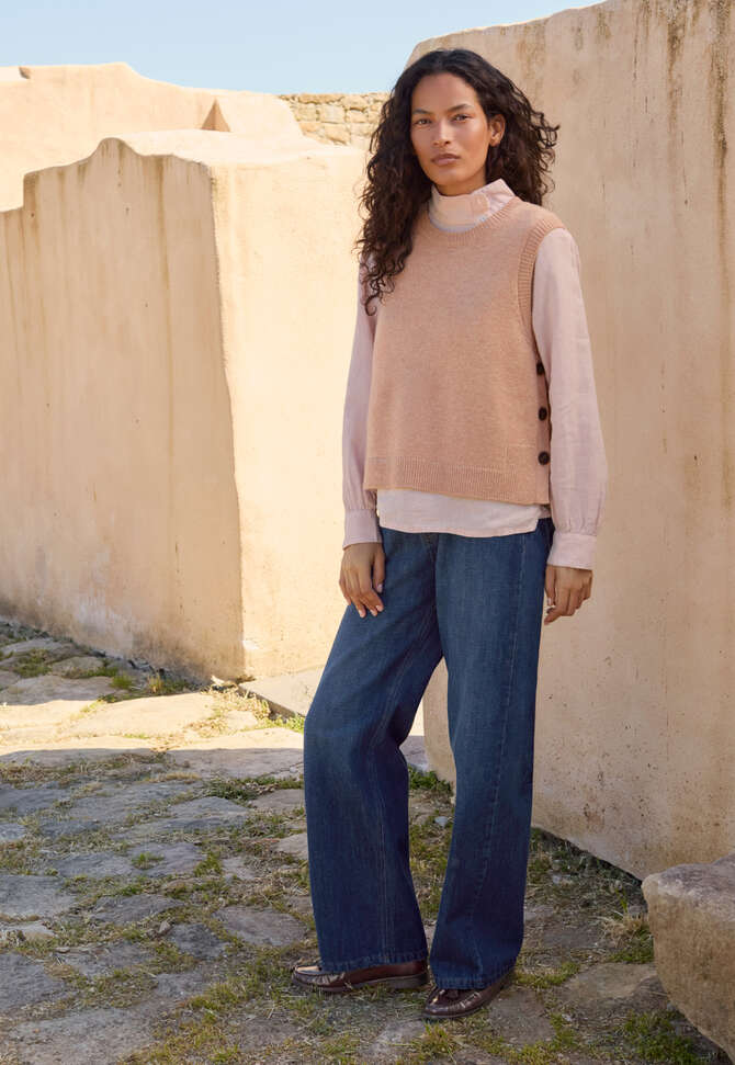 &Auml;rmelloser Pullover, Zartes Apricot, completeTheLook