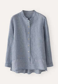 Gestreifte Bluse, Indigo/Creme, webstill