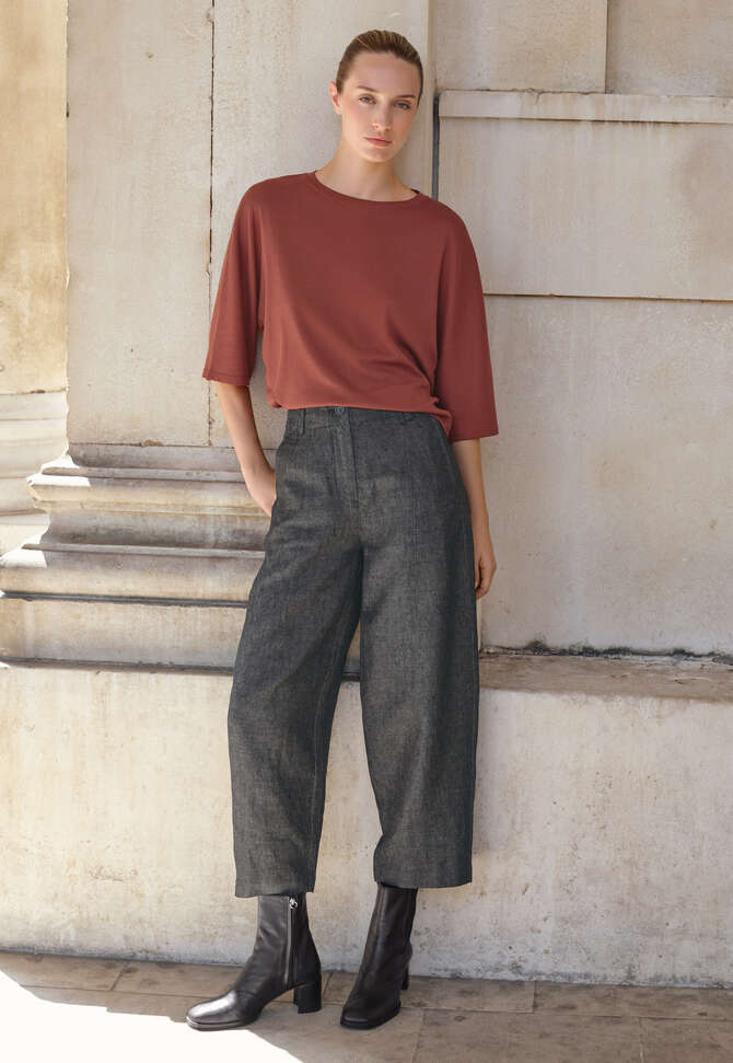 Barrel-Leg-Hose, Monochrom, completeTheLook