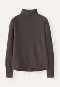 Pullover mit hohem Kragen, Maronenbraun, webstill