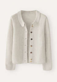 Cardigan mit Kragen, Perlgrau, webstill