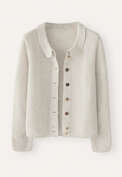Cardigan mit Kragen, Perlgrau, webstill
