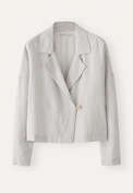 Jacke mit breitem Kragen, Eisgrau, webstill