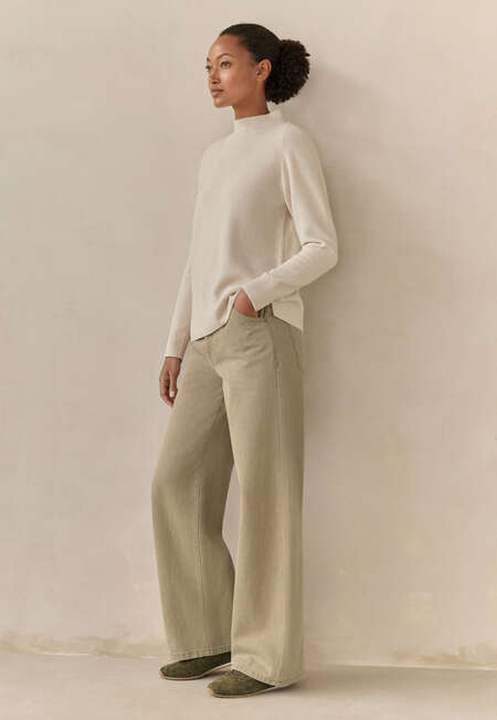 Trichterkragen-Pullover, Creme, completeTheLook