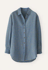 Bluse mit Vichy-Karo, Blau/Gold, webstill