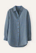 Bluse mit Vichy-Karo, Blau/Gold, webstill