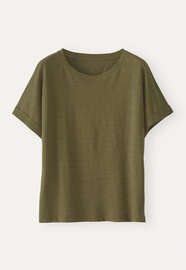 T-Shirt, Dunkles Khaki, webstill