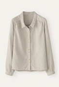 Bluse mit eingewebten Punkten, Ecru/Blau, webstill
