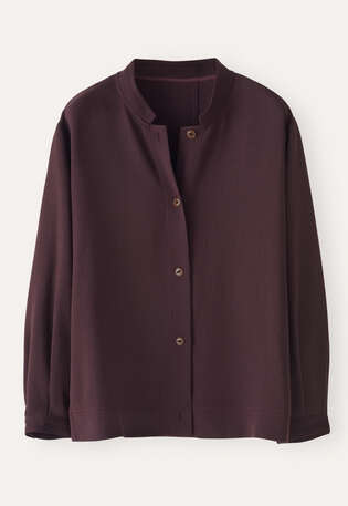 Nehru-Jacke, Weinrot, webstill