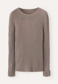 Ripppullover, Haferbeige, webstill