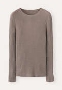 Ripppullover, Haferbeige, webstill