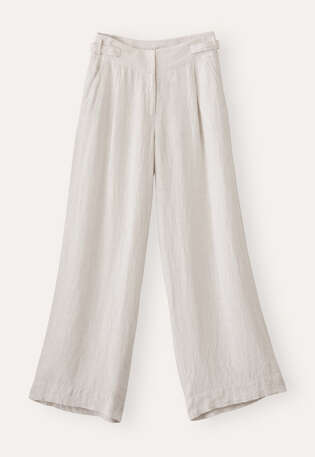 Hose mit weitem Bein, Eisgrau, webstill