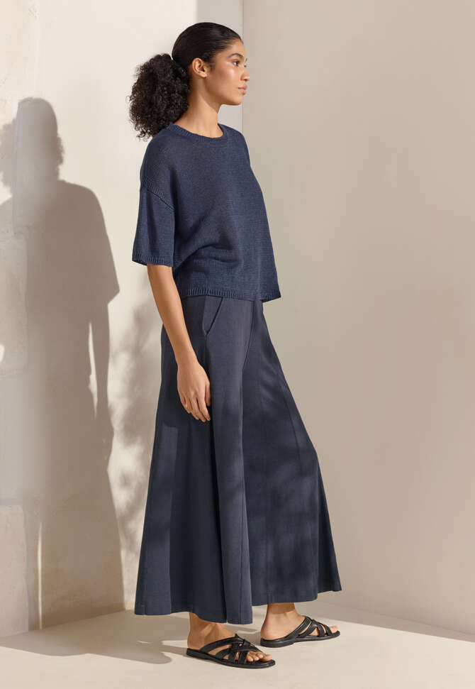 Weitbeinige Jersey-Hose, Mitternacht, completeTheLook