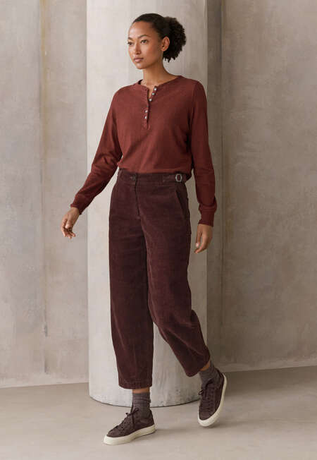 K&uuml;rzere Hose aus Cord, Zwetschge, completeTheLook
